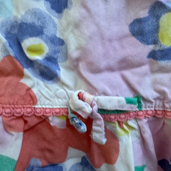 Carter's 4T Girls Multicolor Floral Short Sleeve Shirt Blouse Top - Picture 3 of 8